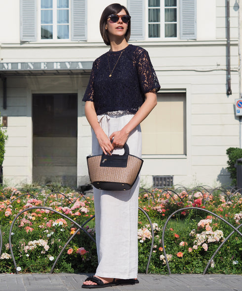 エコレザーかごハンドバッグ 12-1093